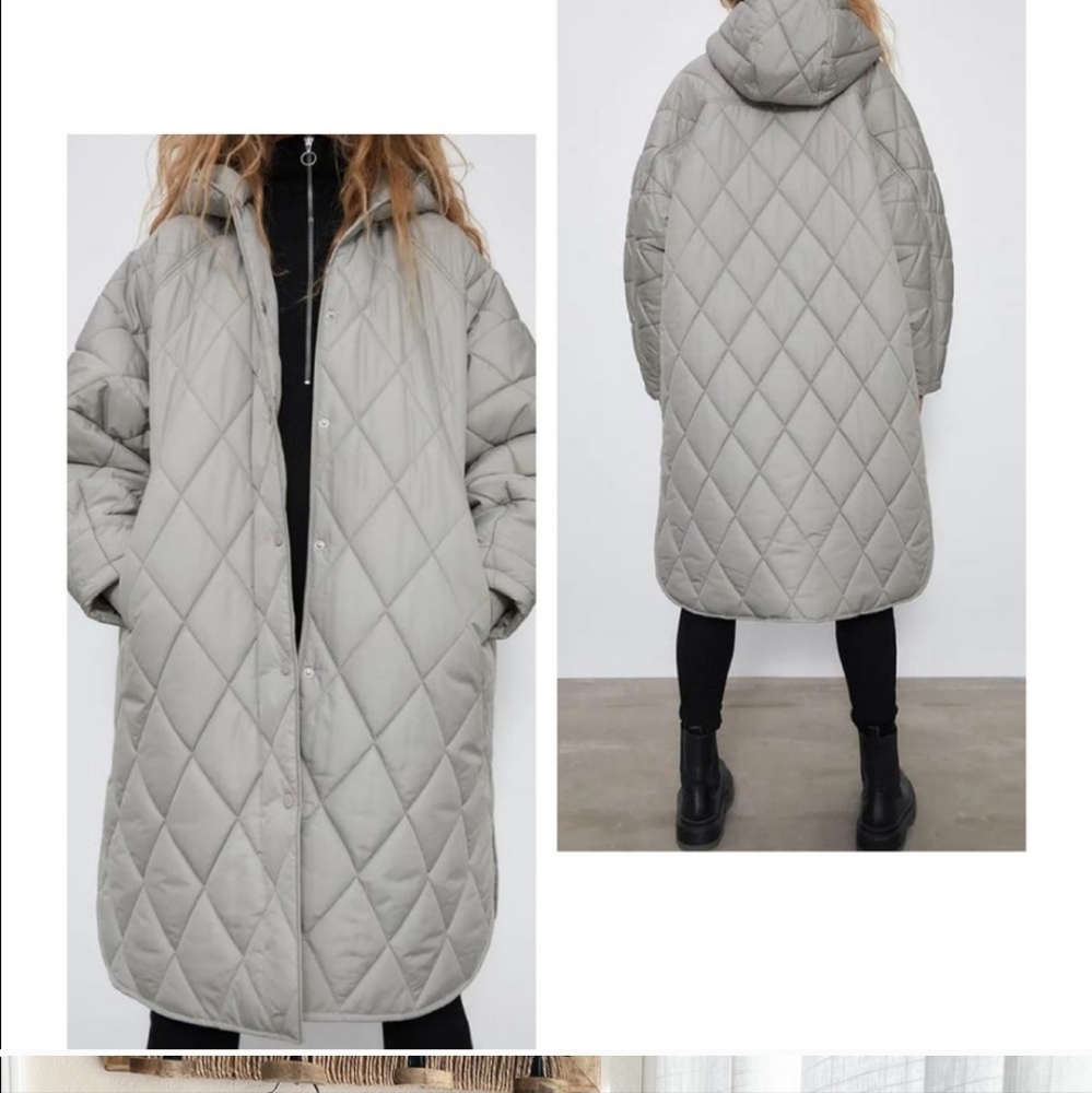 Zara xs padded grey jacket (runs big)